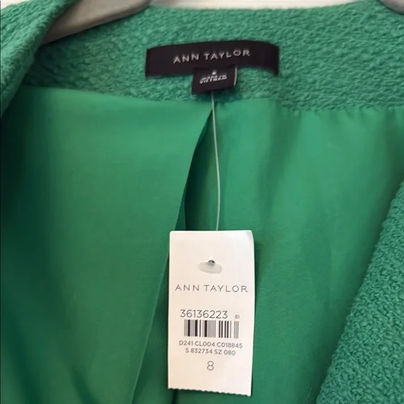 Ann Taylor NWT Green Tweed Cropped Jacket - Picture 2 of 4